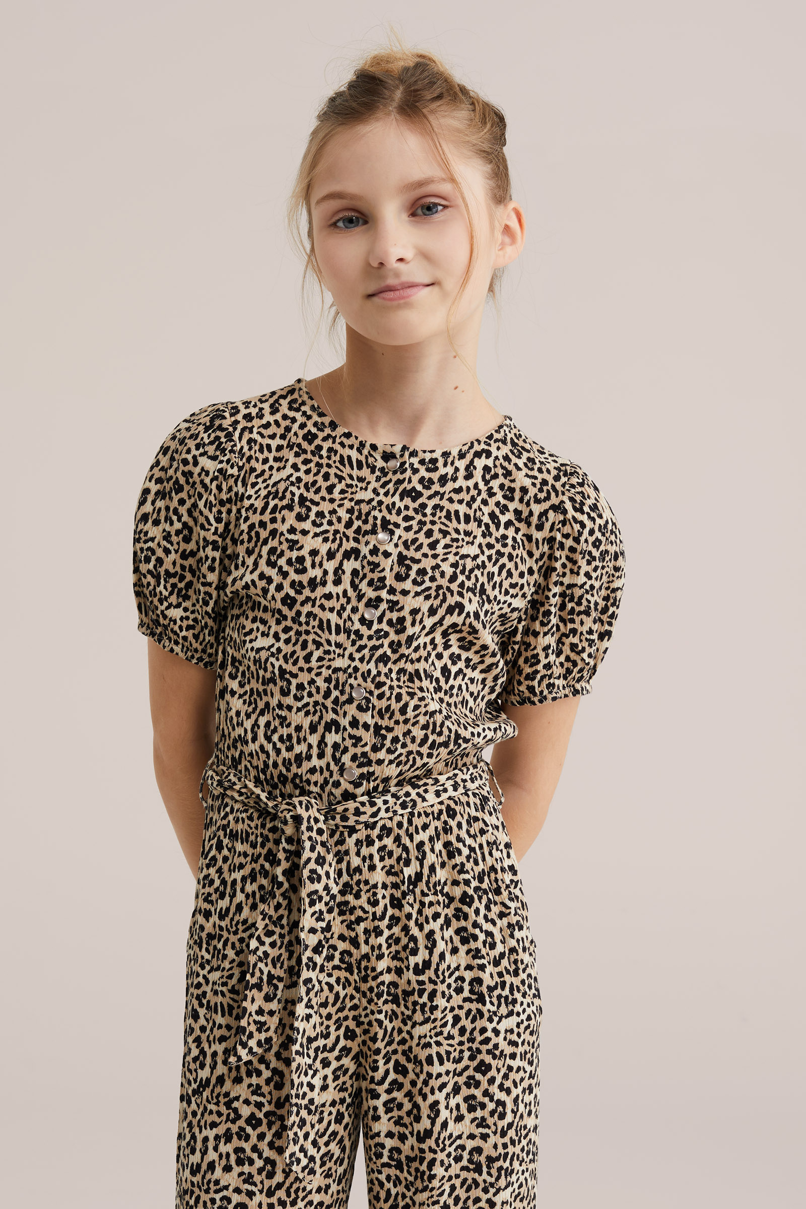 Meisjes jumpsuit met glittergaren