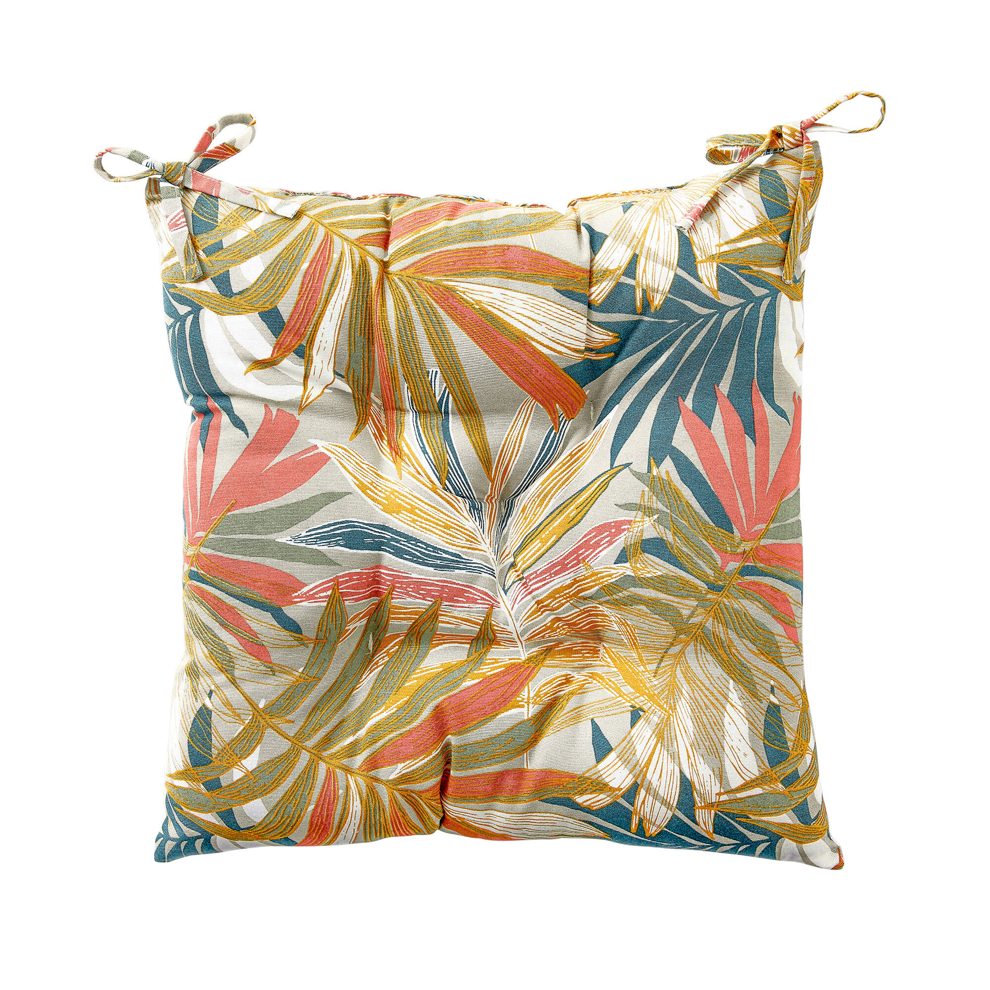 Galette de chaise imprimé feuillage - lot de 2