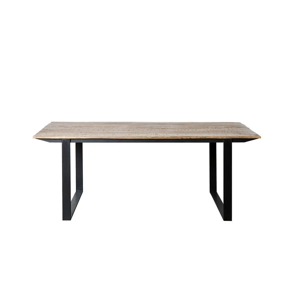 Livingfurn - Eetkamertafel Valdez - U poot - Mango Hout - 200 cm - Bruin