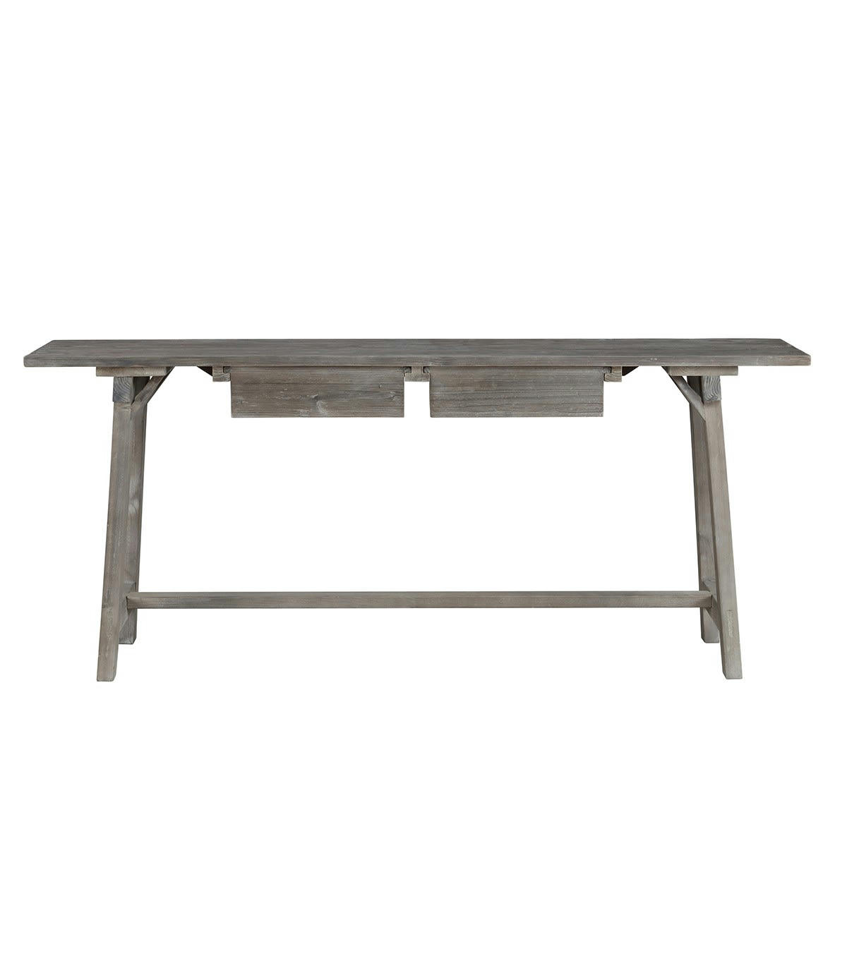 DAI - Console 2 Tiroirs en Orme Vieillit L180 x H76cm