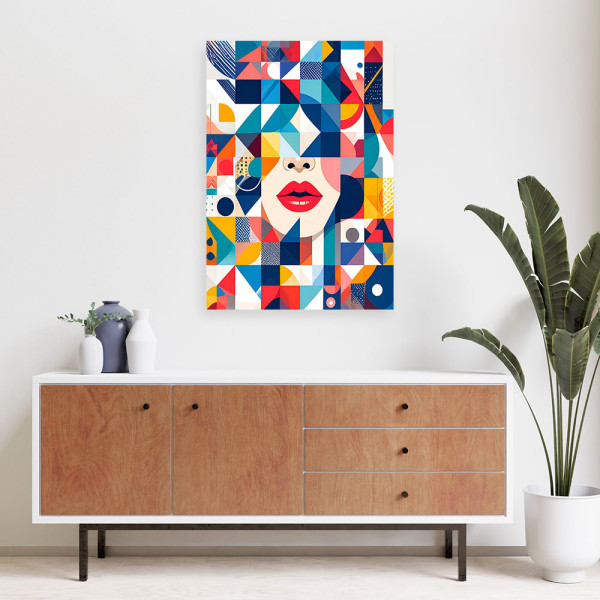 Obraz do salonu sypialni biura, Abstrakcja geometryczna Bauhaus 20x30