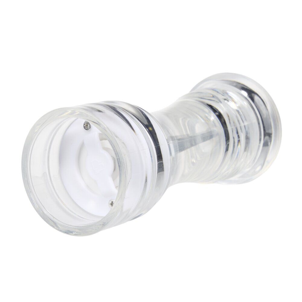 Moulin à sel et poivre x2 plastique transparent Ø5xH14cm