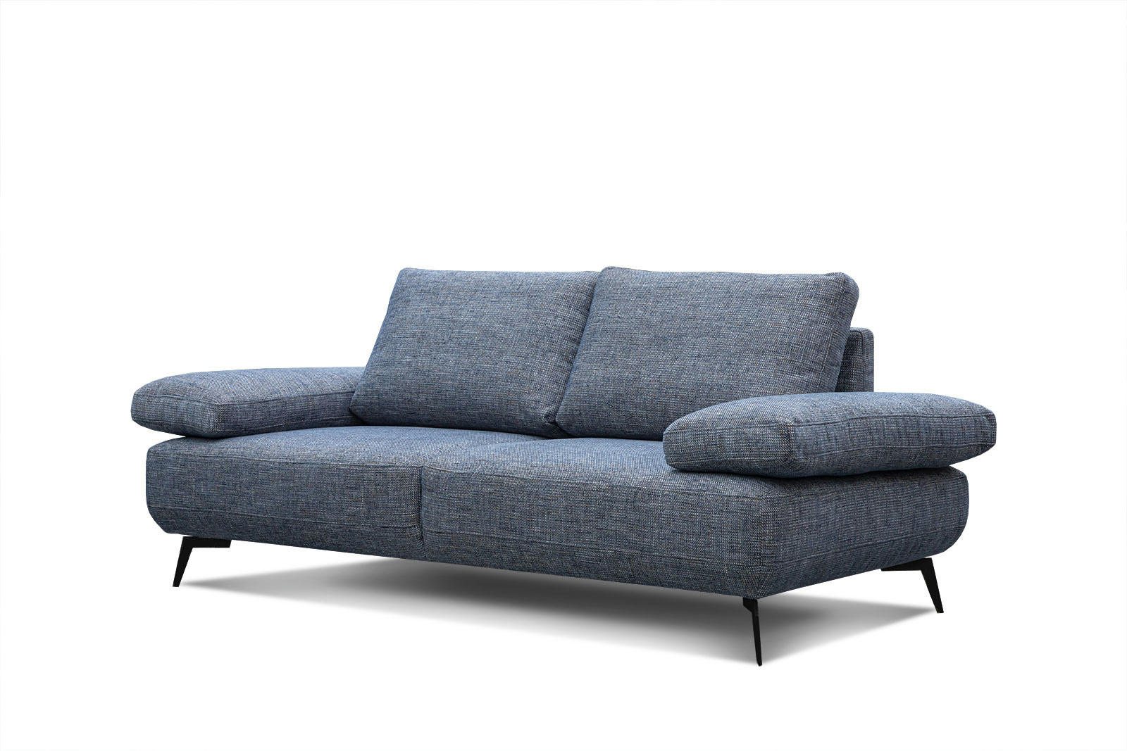 MELLO - Canapé droit 3 places tissu bleu