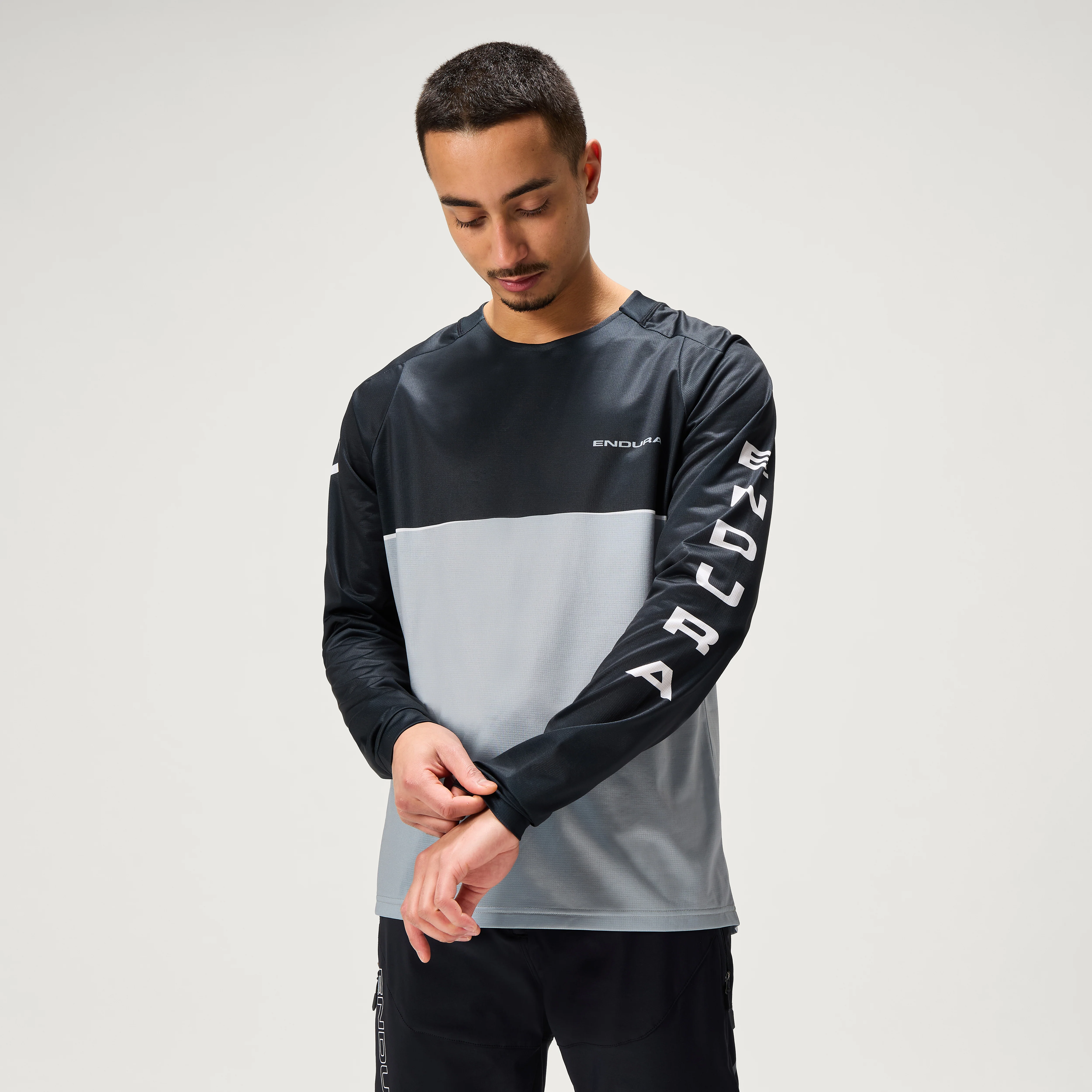 Men's SingleTrack Core Printed L/S Tee - Black