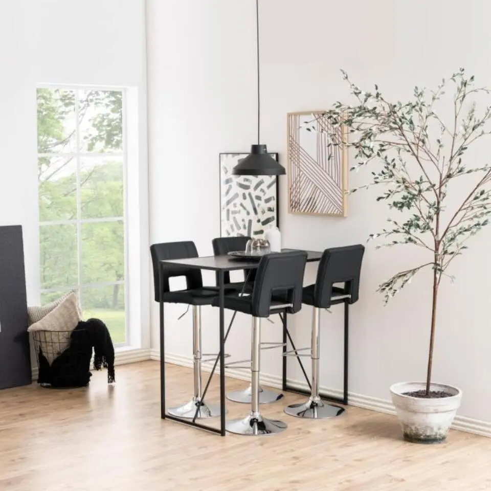 Barkruk Grijs Pu Leer - Zithoogte 83cm - Wistad - Set van 2