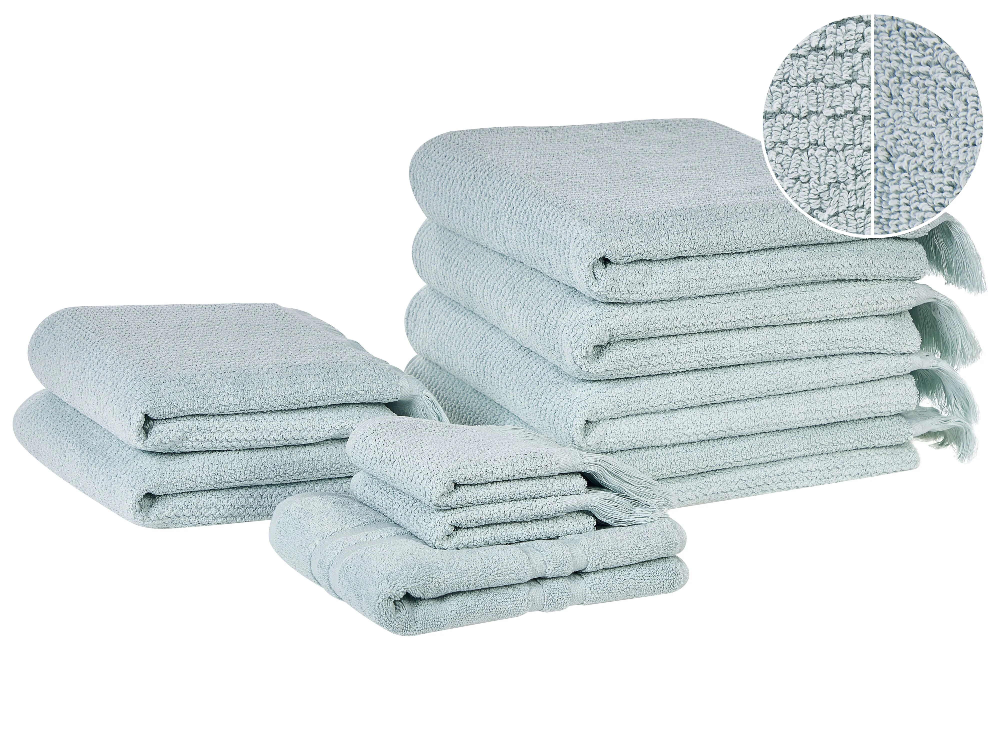 Set of 2 Towels ATIU Terry Cotton Mint Green
