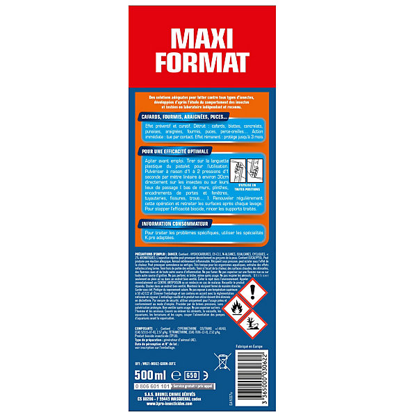 Aérosol contre insectes rampants 400ml