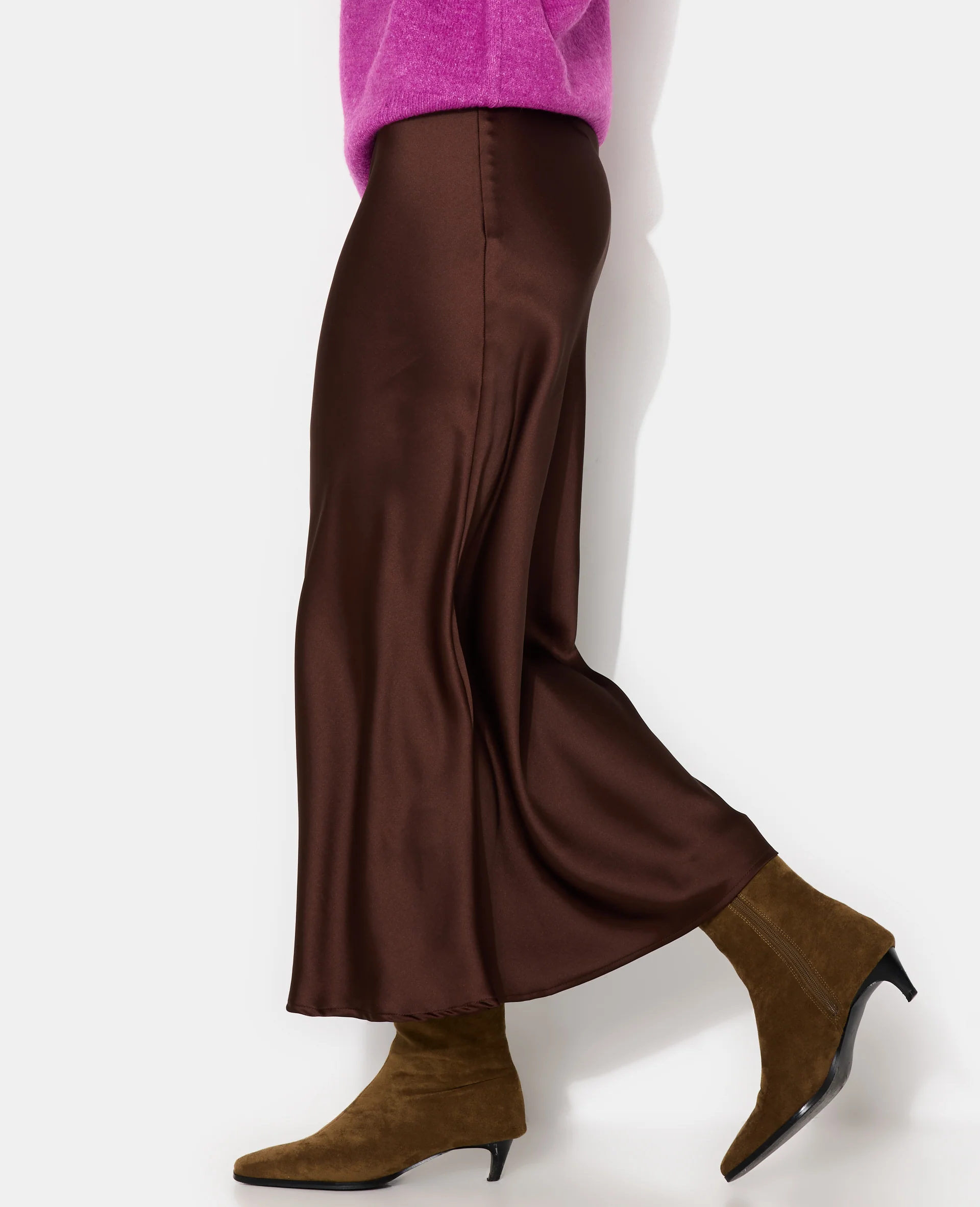 Jupe longue satinée