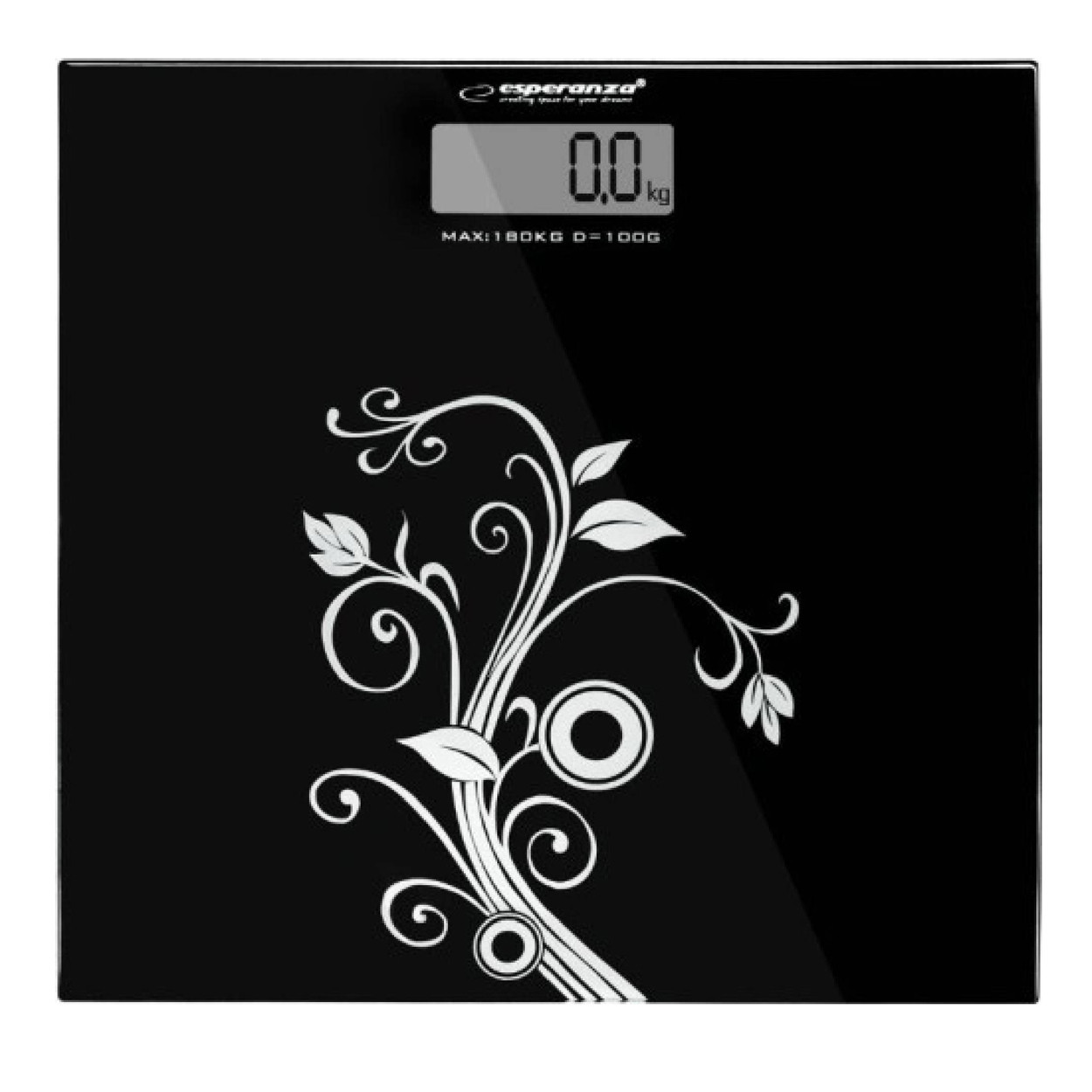 Waga łazienkowa Esperanza Yoga EBS003 czarna 180 kg szklana LCD