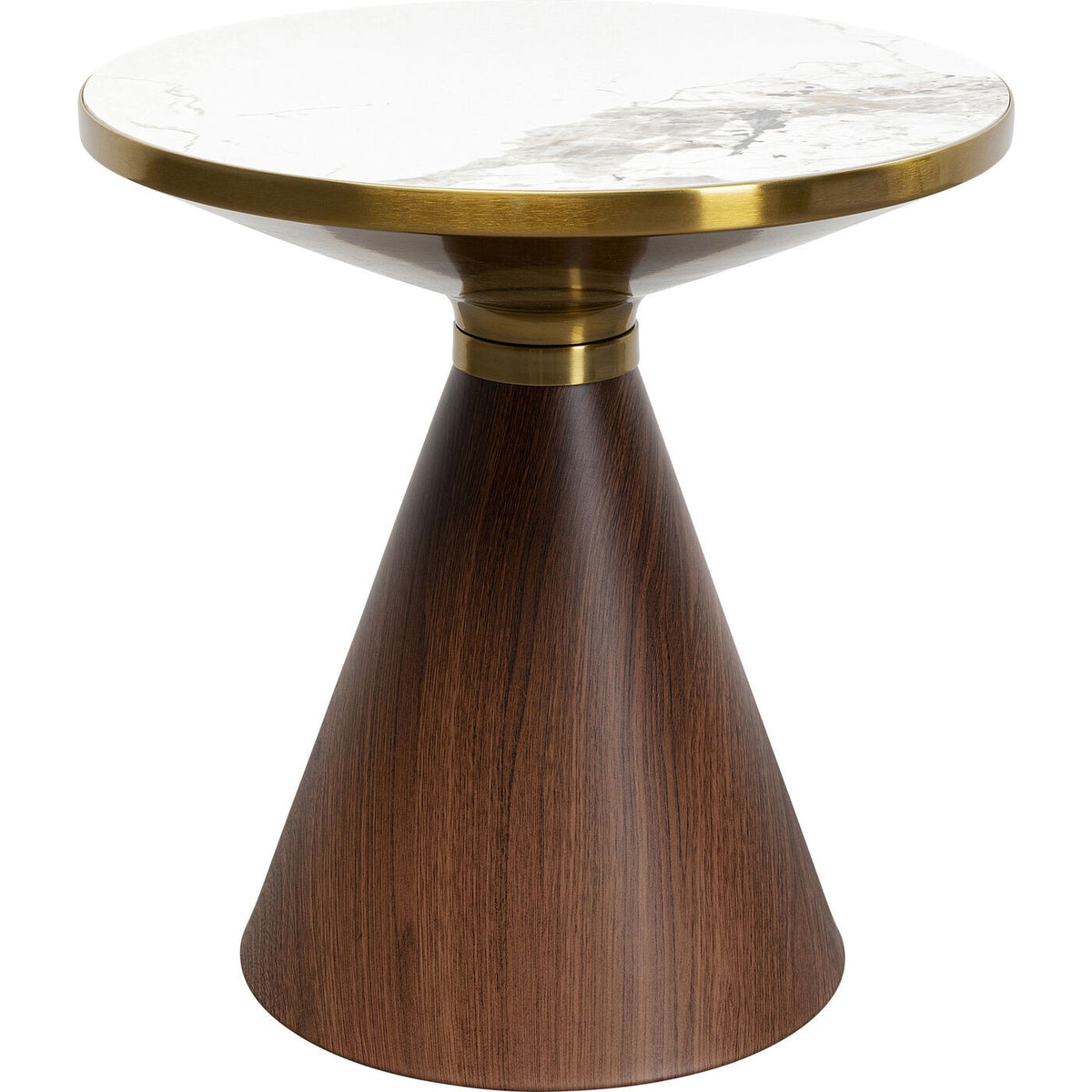 Kare Design Bijzettafel Cono Ø50cm keramiek walnoot