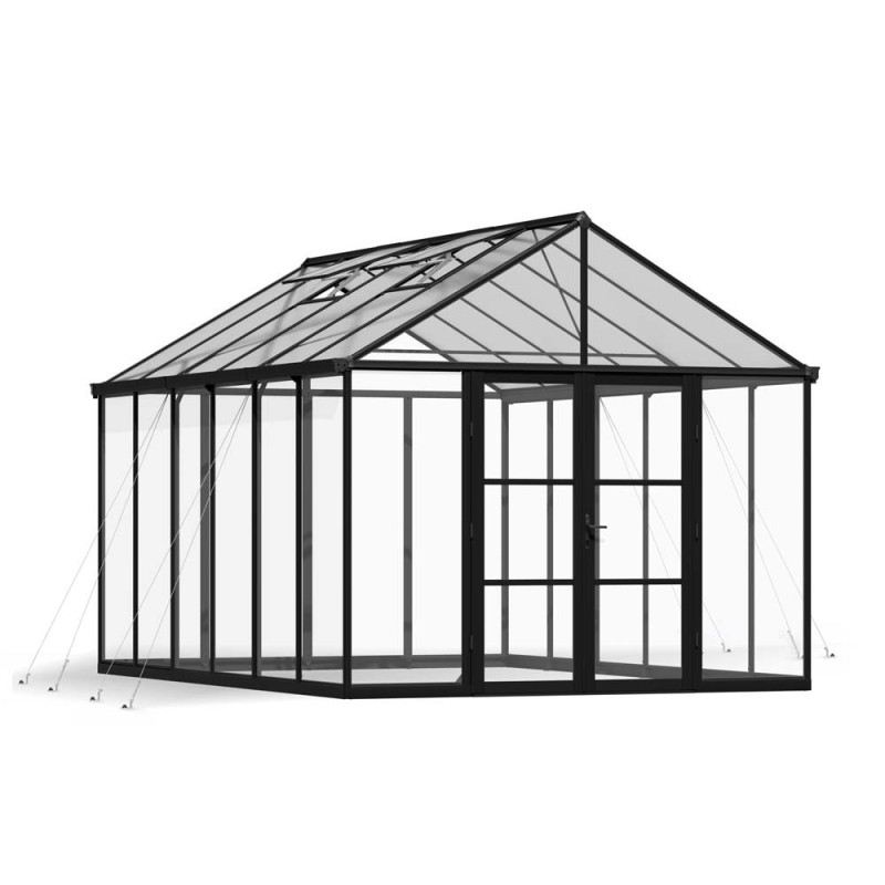 Serre en polycarbonate Aria noire 13,5 m² CANOPIA