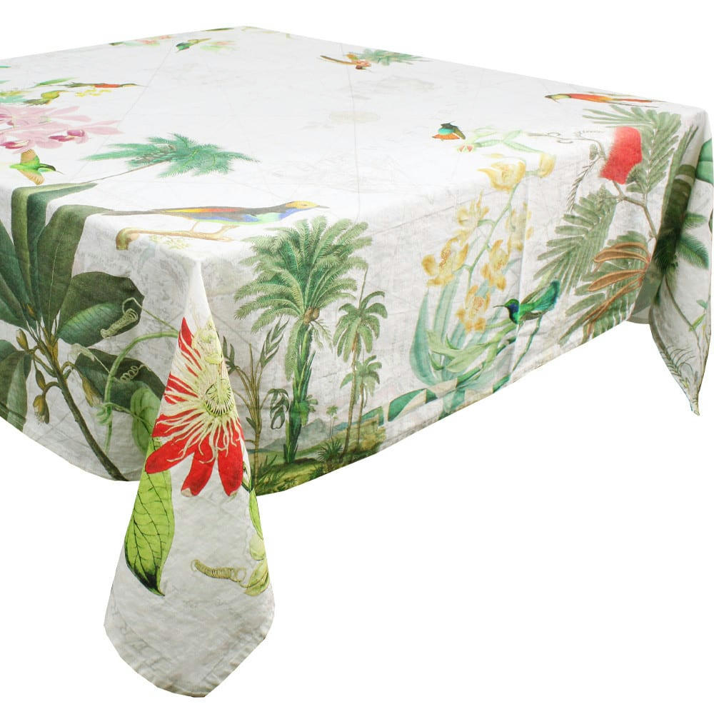 ESCALES PARADIS - Nappe carrée  métis lin & coton multicolore 115x115 cm