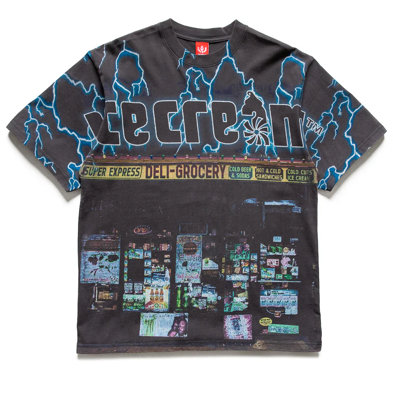 Ice Cream Static Knit Tee - Charcoal Art