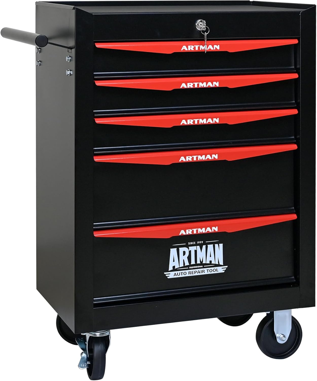 5 Drawers Tool Cart on Wheels, Multifunctional Rolling Tool Storage Chest, Drawers Rolling Trolley Organizer Tool Box for Warehouse, Garage, Workshop, Repair Shop (5 Drawers-30.5H)