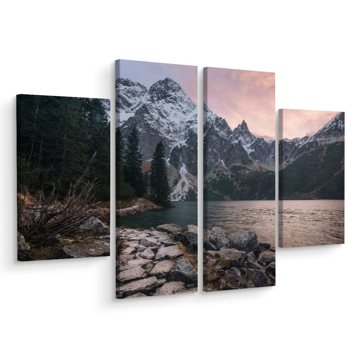 Obraz 4-Częściowy Górski PEJZAŻ Natura 3D 80x60cm