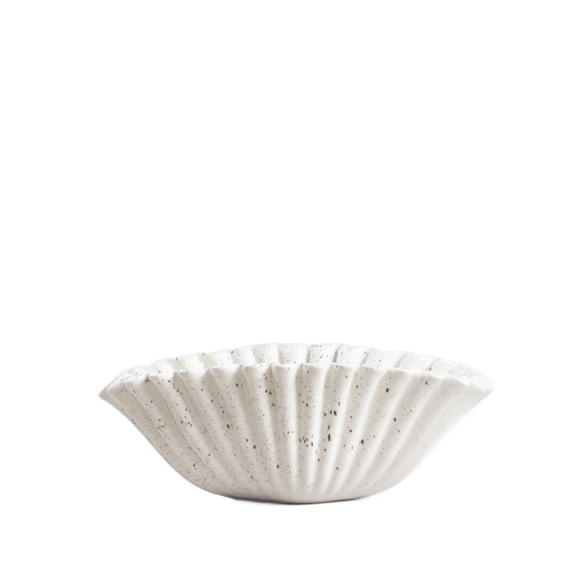 Misa dekoracyjna EVANIA ceramiczna biała 23x14x8,8 cm HOMLA