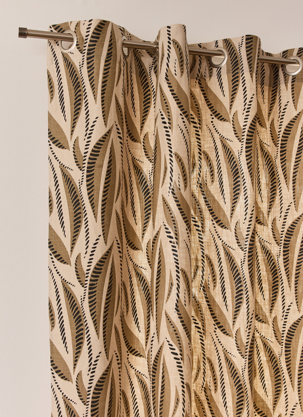 RIDEAU EN COTON ET LIN IMPRIMÉ ARGILE