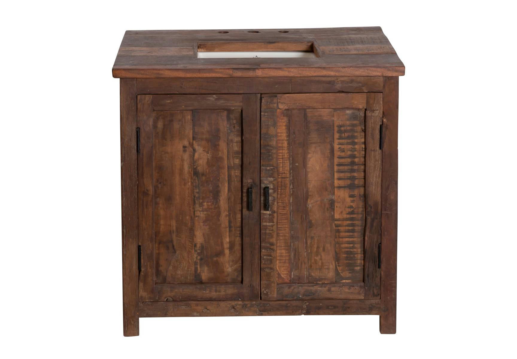 - Meuble sous vasque en bois marron 90 cm