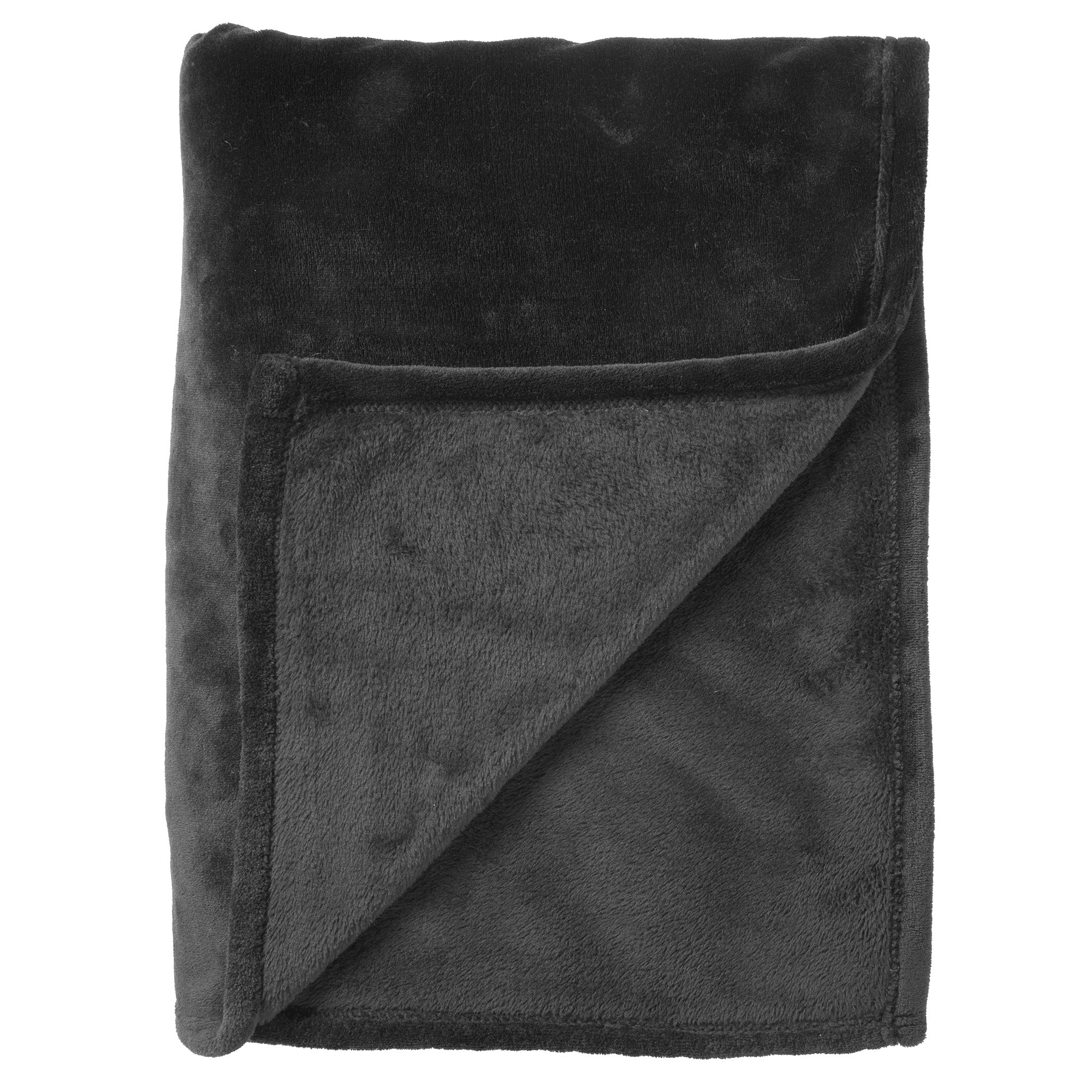 MARLEY - plaid 150x200 cm - fleece deken - extra dik - Raven - zwart