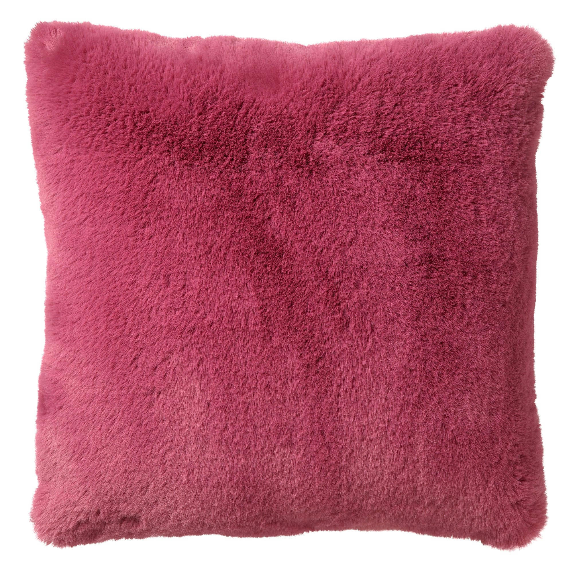 ZAYA - Housse de coussin rose fausse fourrure-45x45 cm uni