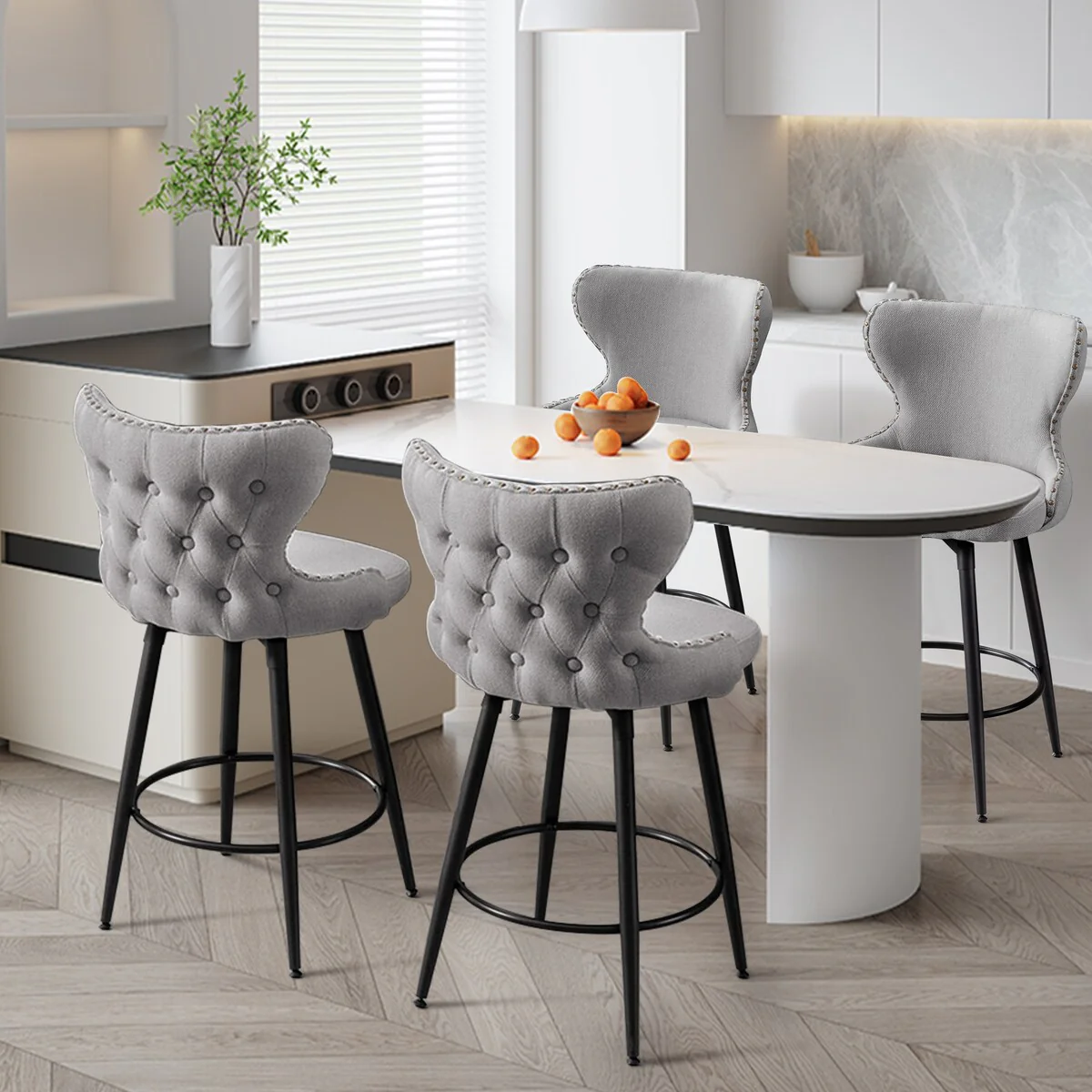 Modern Swivel Counter Height Bar Stools Set of 2