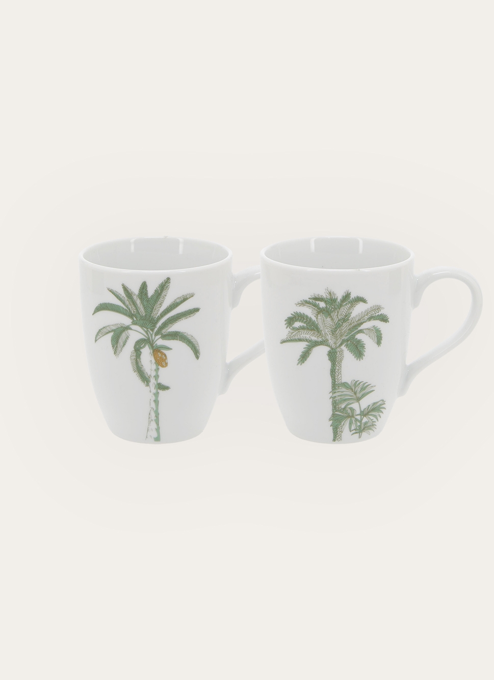 COFFRET 2 MUGS MOTIF VÉGÉTAL vert