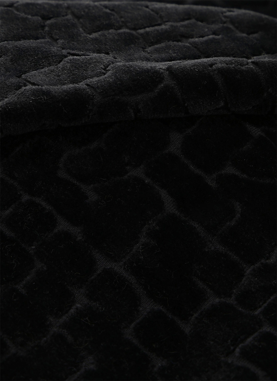 HOUSSE DE COUSSIN VELOURS MOTIFS JACQUARD Noir