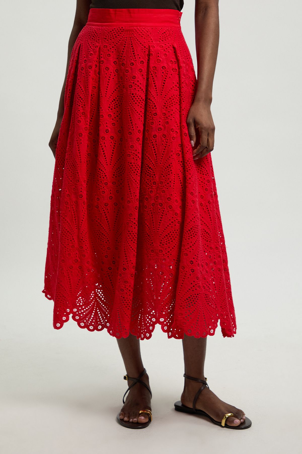KarenMillen Cotton Broderie Maxi Skirt