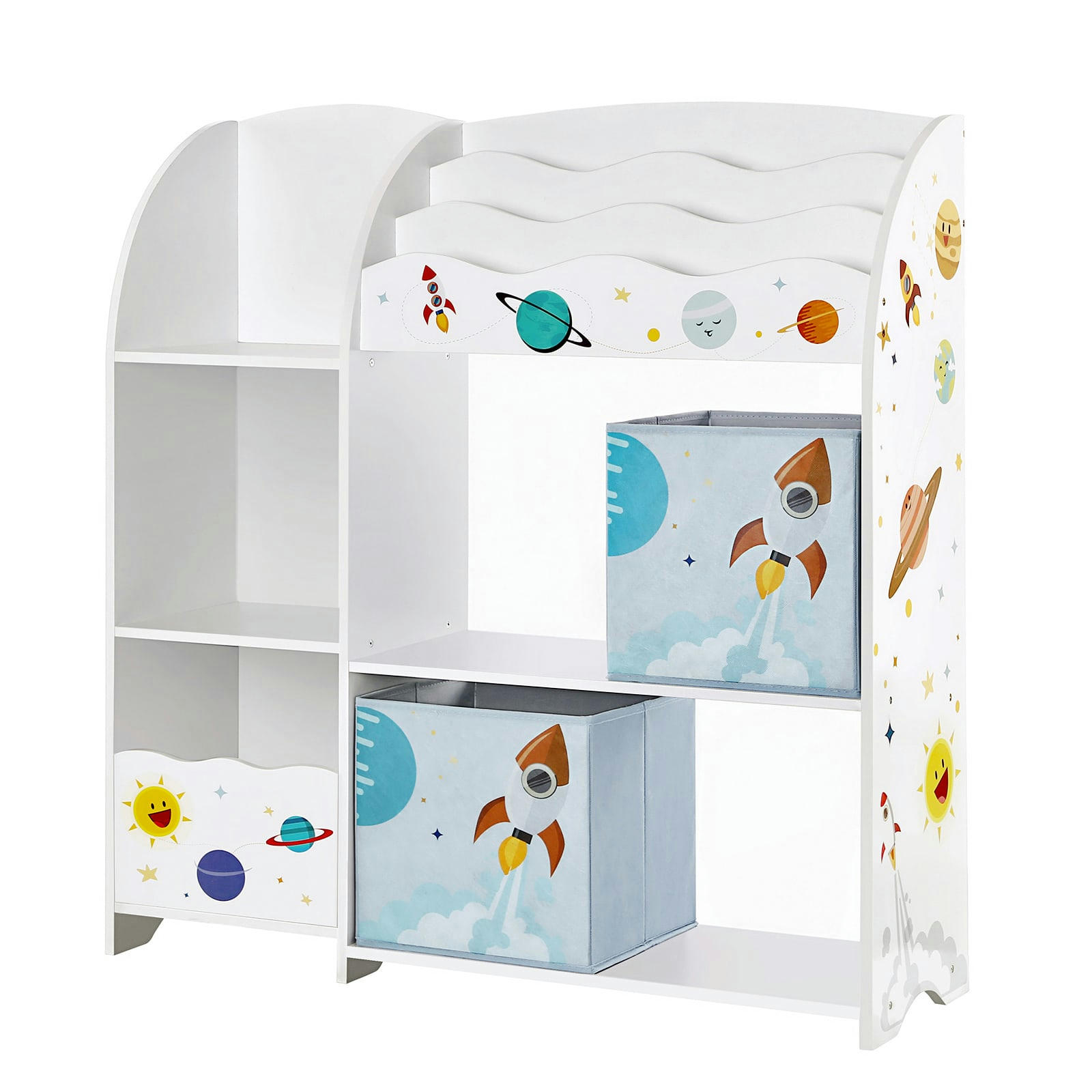 - Étagère de rangement pour jouets étagères effet bois blanc