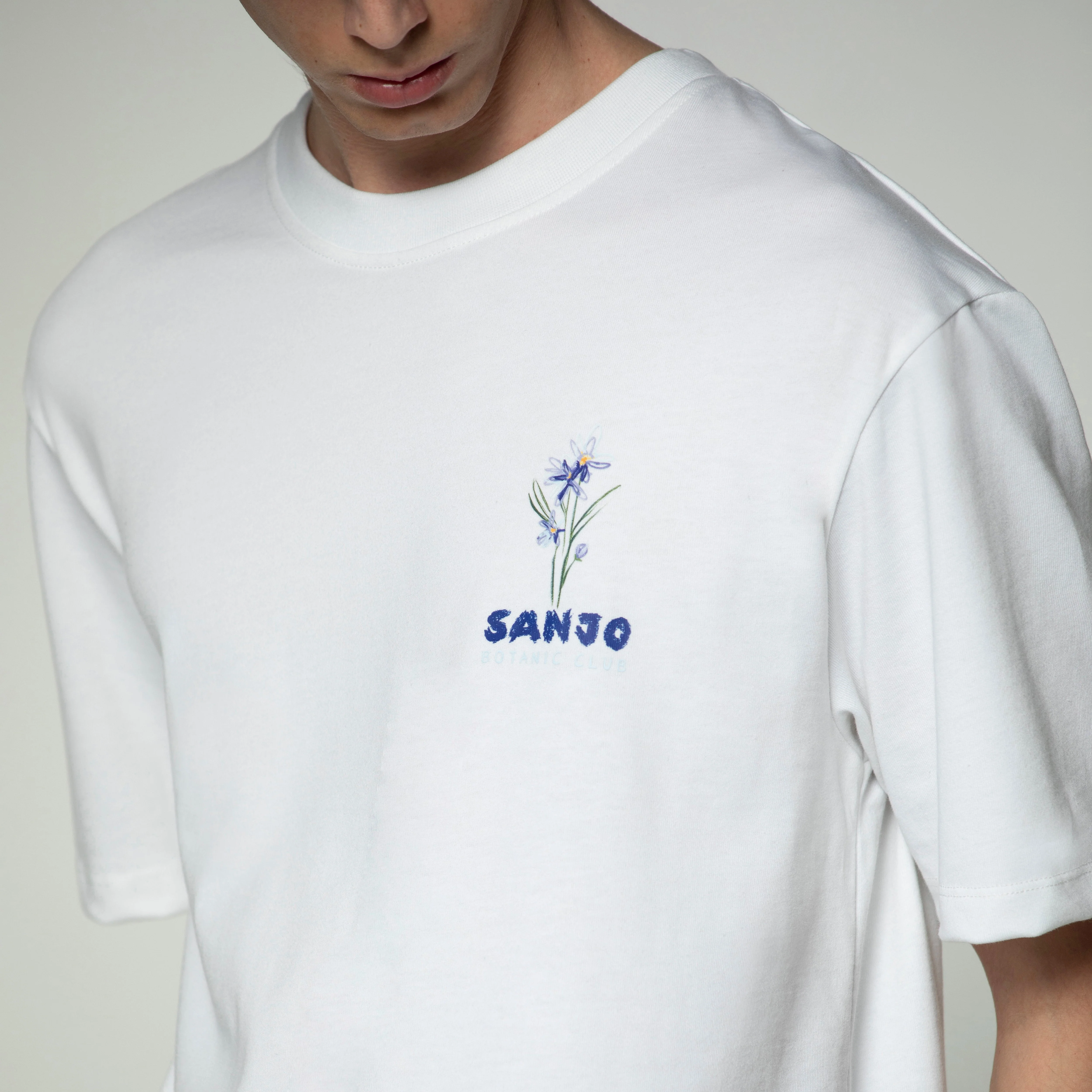 Sanjo Floral Water Print T-shirt // White