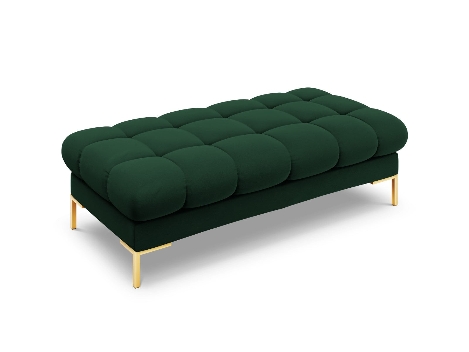 Cosmopolitan Design Bank Bali 2-zits, flueel, flessengroen - 62x133x40cm