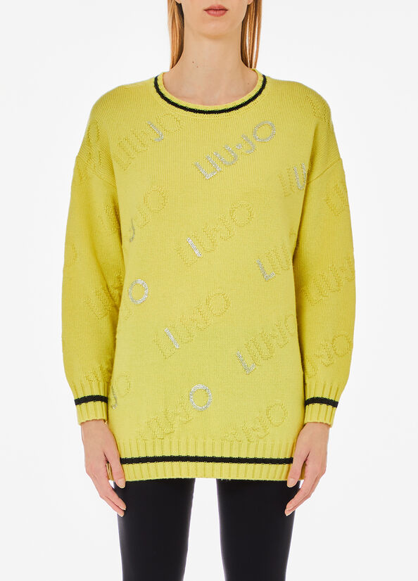 Maglia in misto lana con logo