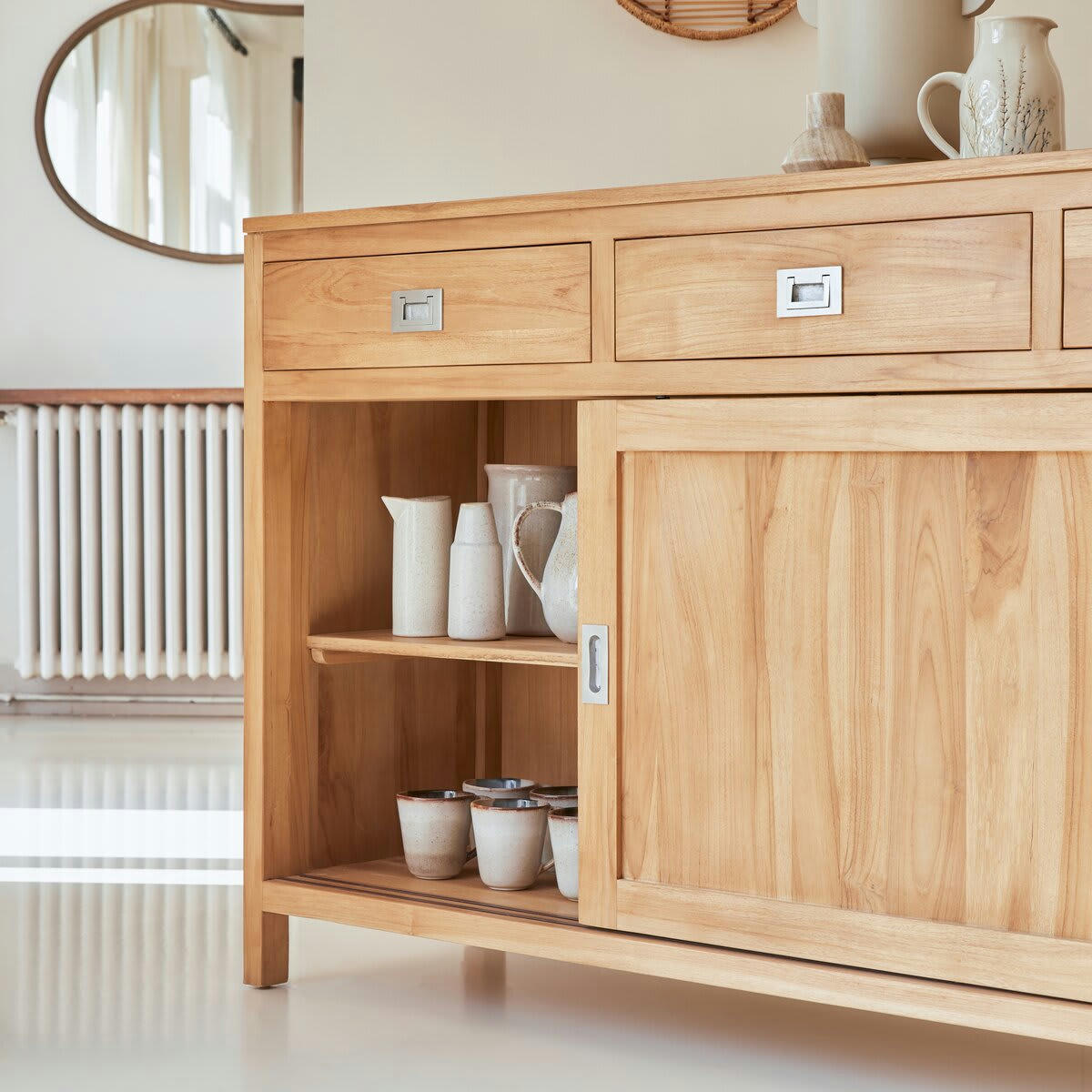 COFFEE TEK - Buffet en teck massif 180 cm