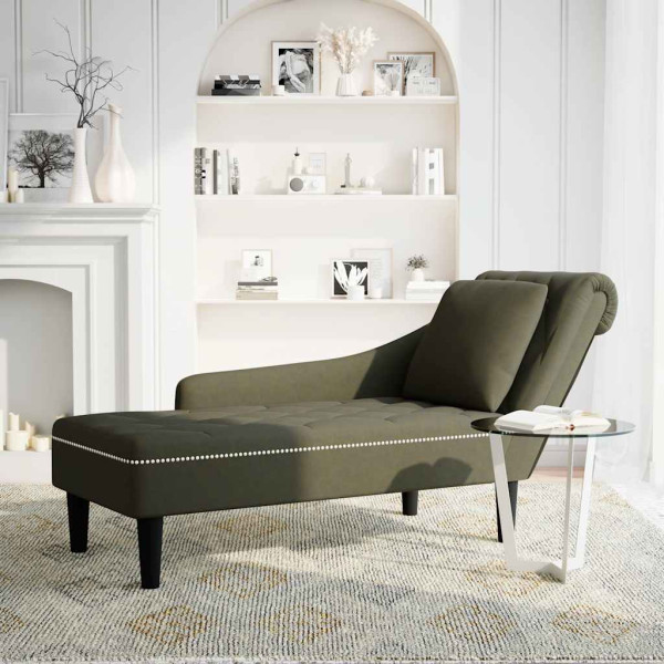 Szezlong Zielony Tapicerowany Leżanka Sofa Fotel Łóżko Sztuczna Skóra