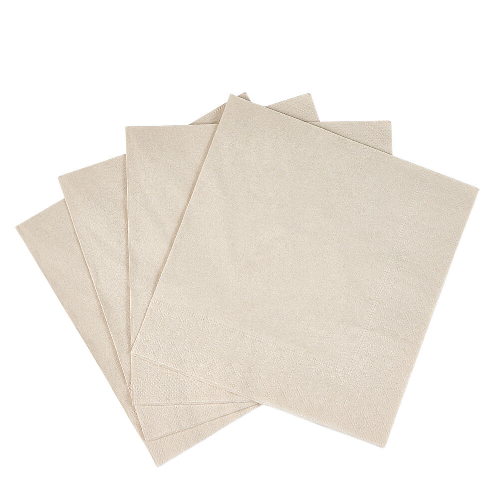 Serviette carré unie blanc lin 2 plis en papier x50