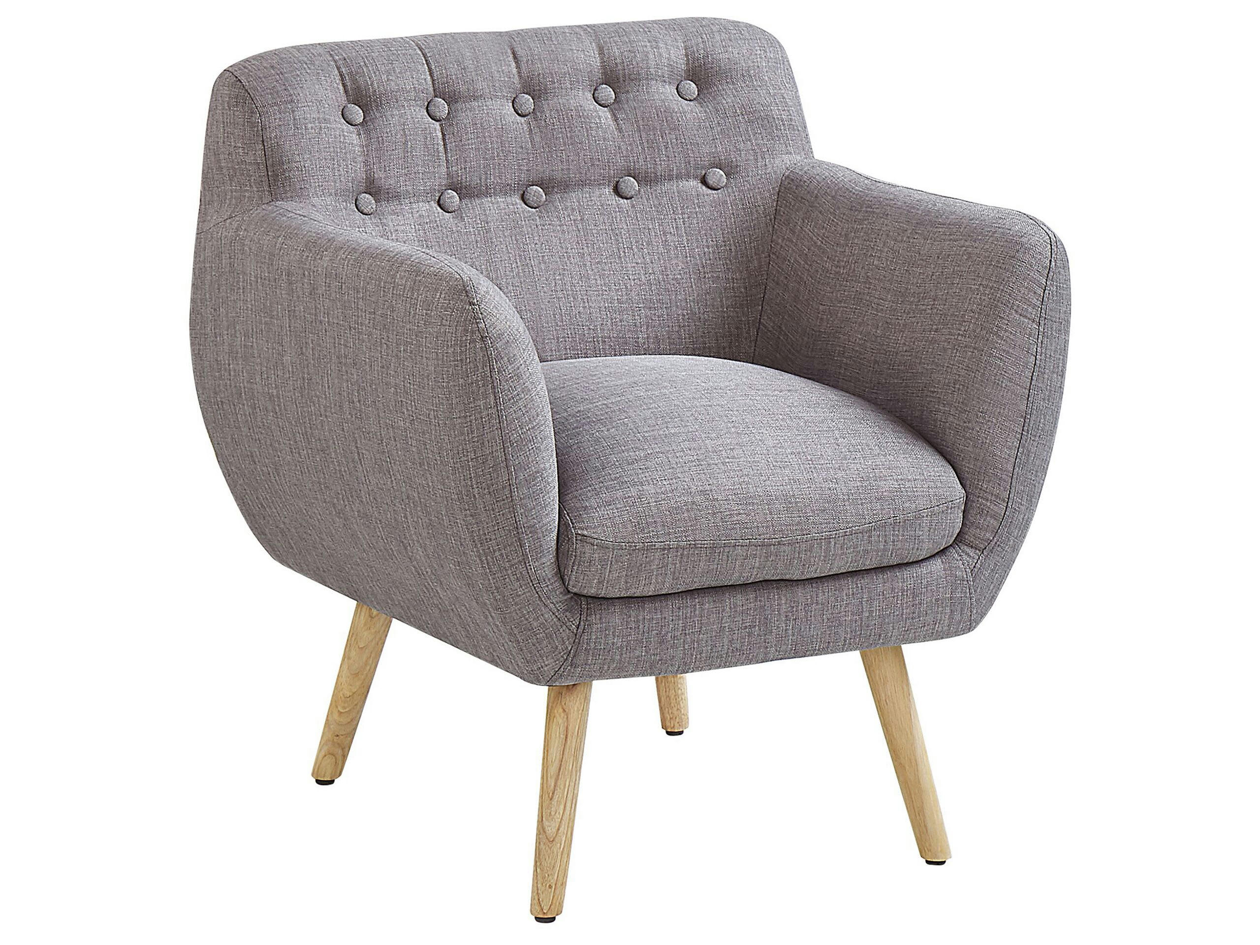 MELBY - Fauteuil de salon en tissu gris clair