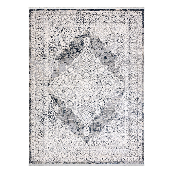 Dywan REBEC nowoczesny frędzle 51122A - dwa poziomy runa krem 80x150 cm