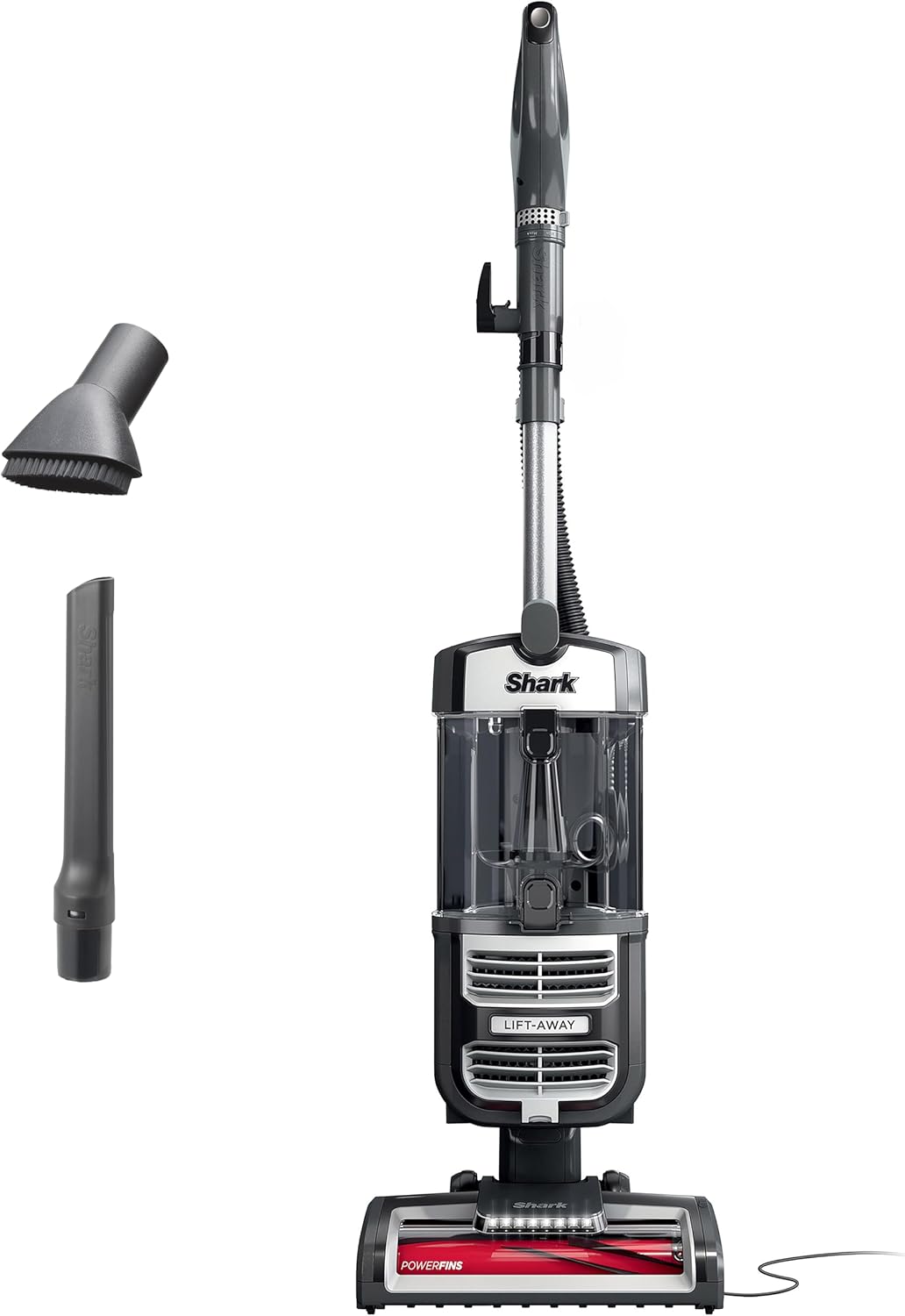 SHARK UV730 Navigator Lift-Away Upright Vacuum, PowerFins HairPro Self-Cleaning Brushroll, HEPA Filter with Anti-Allergen Technology, LED Headlights, Swivel Steering, Gray