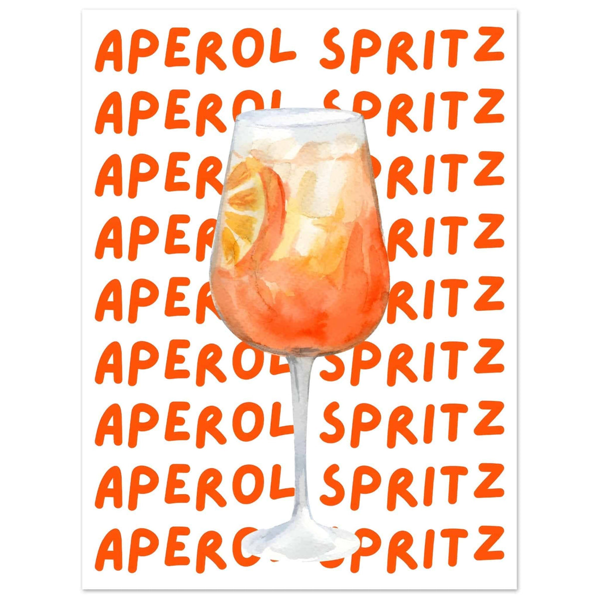 Artfulprints Poster Aperol Spritz - Written behind the glass  - 30x40 cm - Oranje