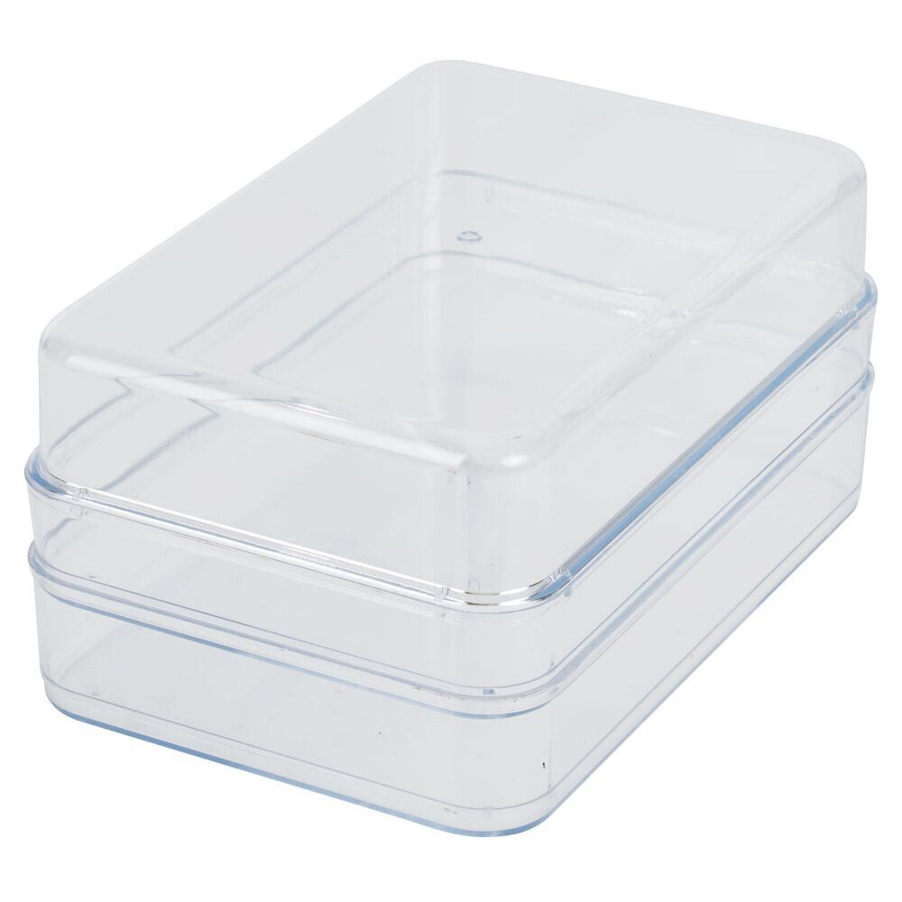 BoÎte transparente à 2 niveaux pour frigo 2,5L - L.21,5x14,5xH10,5cm