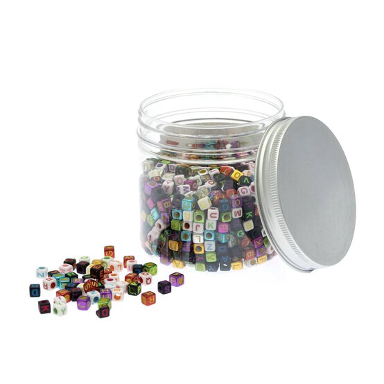 Mixed Alphabet Cube Beads Tub