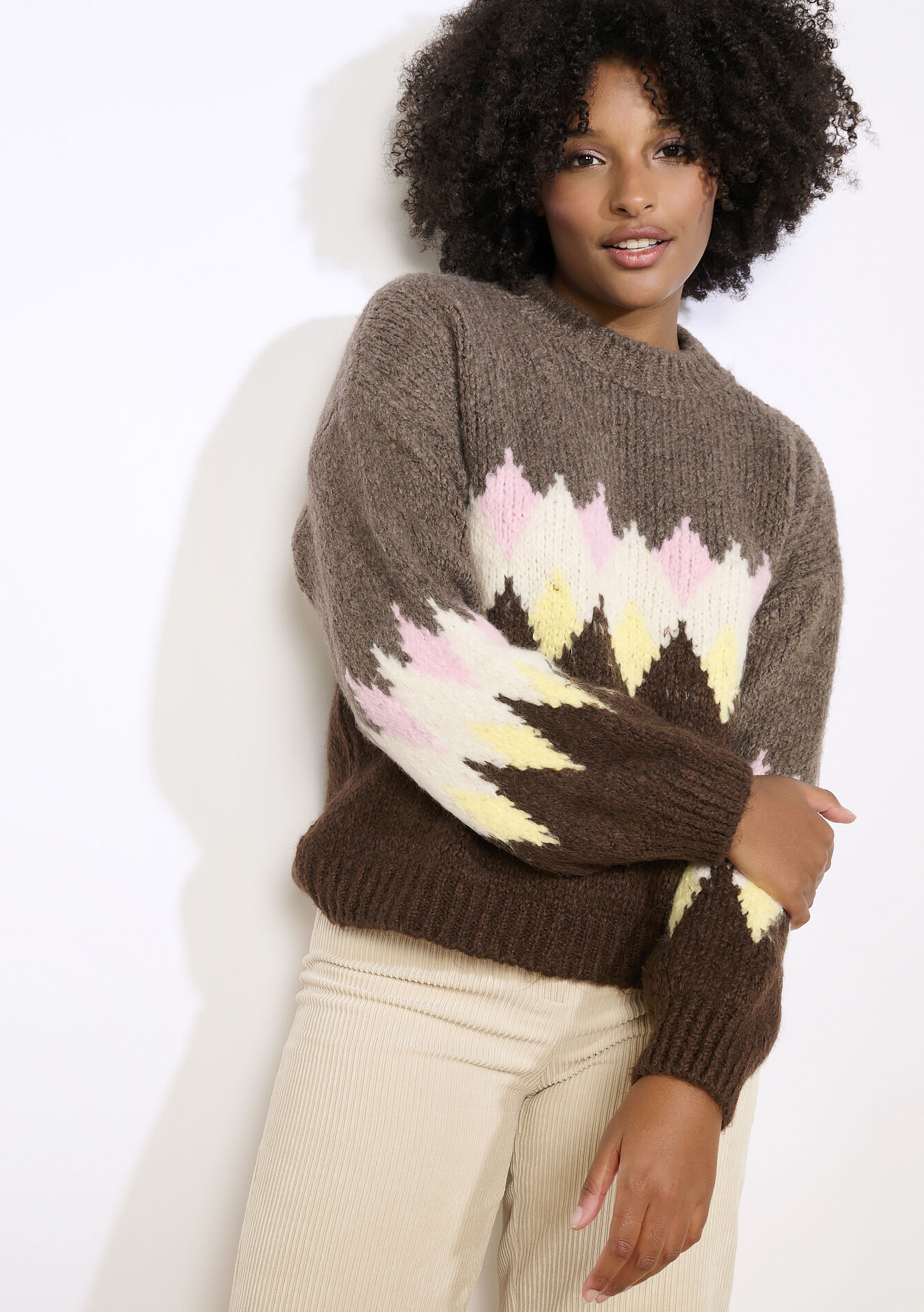 Grafisch gebreide trui