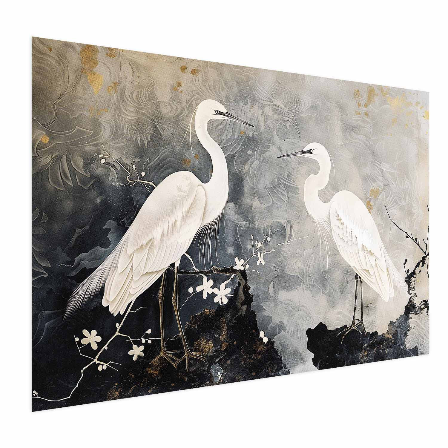Plakat Czaple i kwiat wiśni 30x21 cm