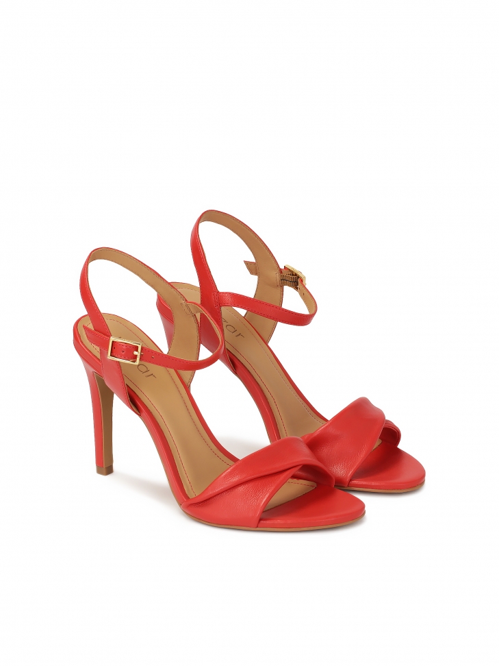 Red heeled sandals