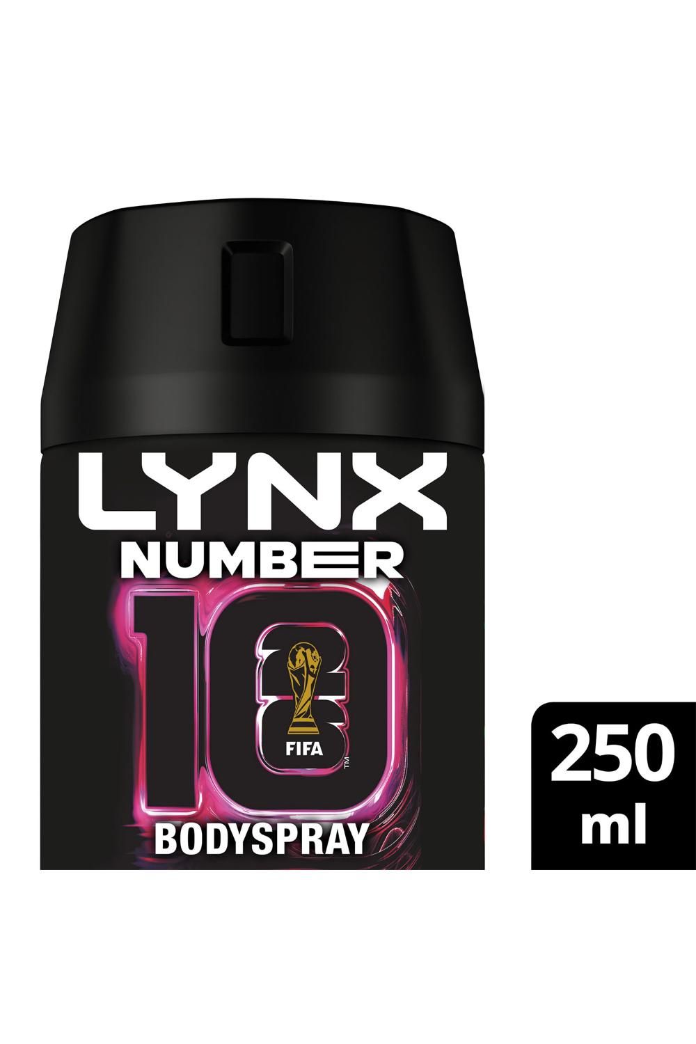 Lynx No10 FIFA Aerosol Body Spray Deo Citrus & Watermelon Scent 250ml, 6pk