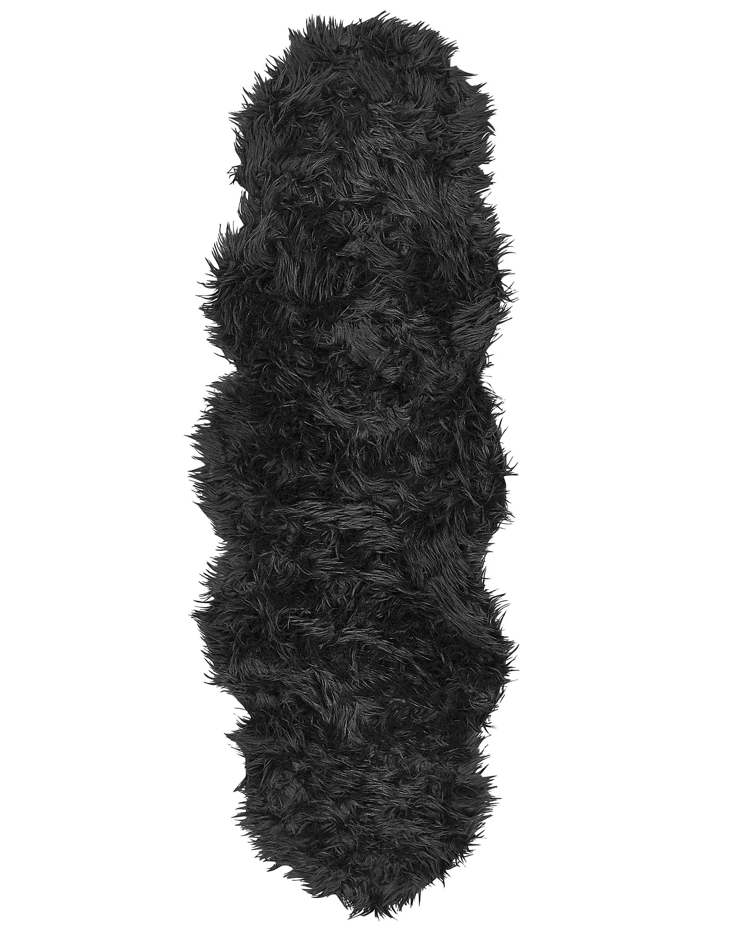 Sztuczna skóra owcza futro 60 x 180 cm czarna