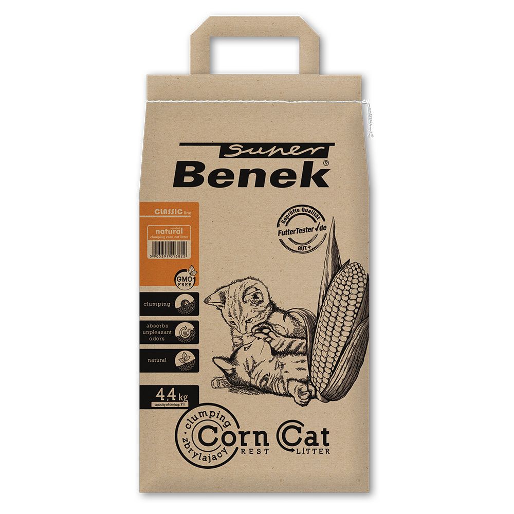 Super Benek Corn Cat Natural Clumping Litter