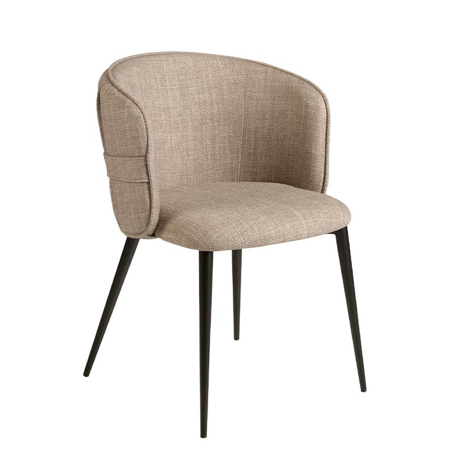 - Chaise en tissu marron