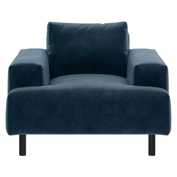 Habitat Julien Velvet Armchair - Navy