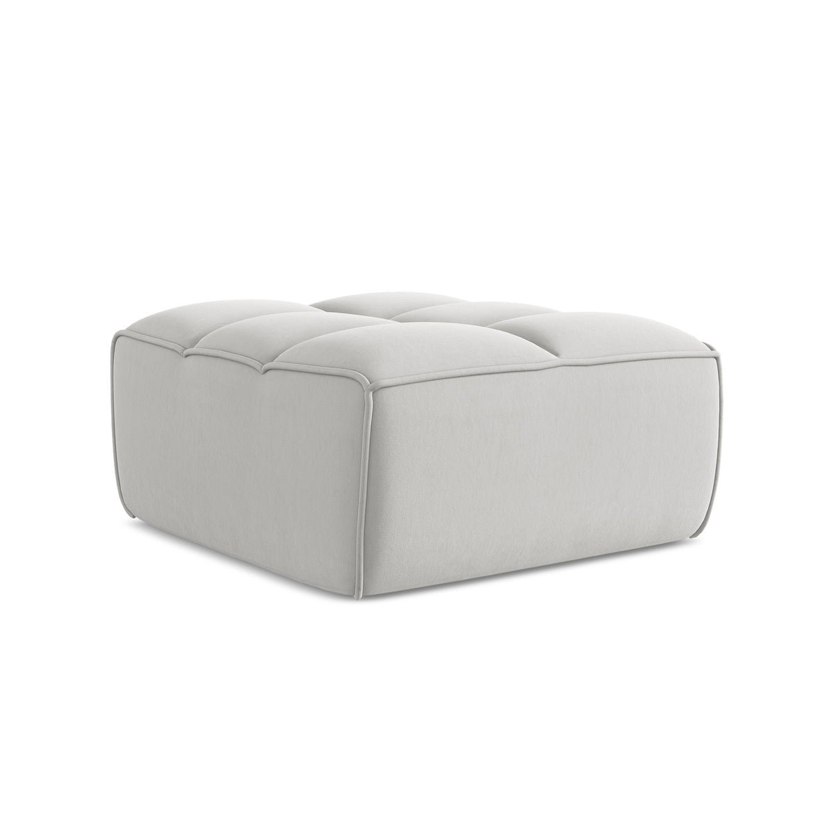 LaMiaSofa Poef Belluno - velours - zilver - 80x93x43